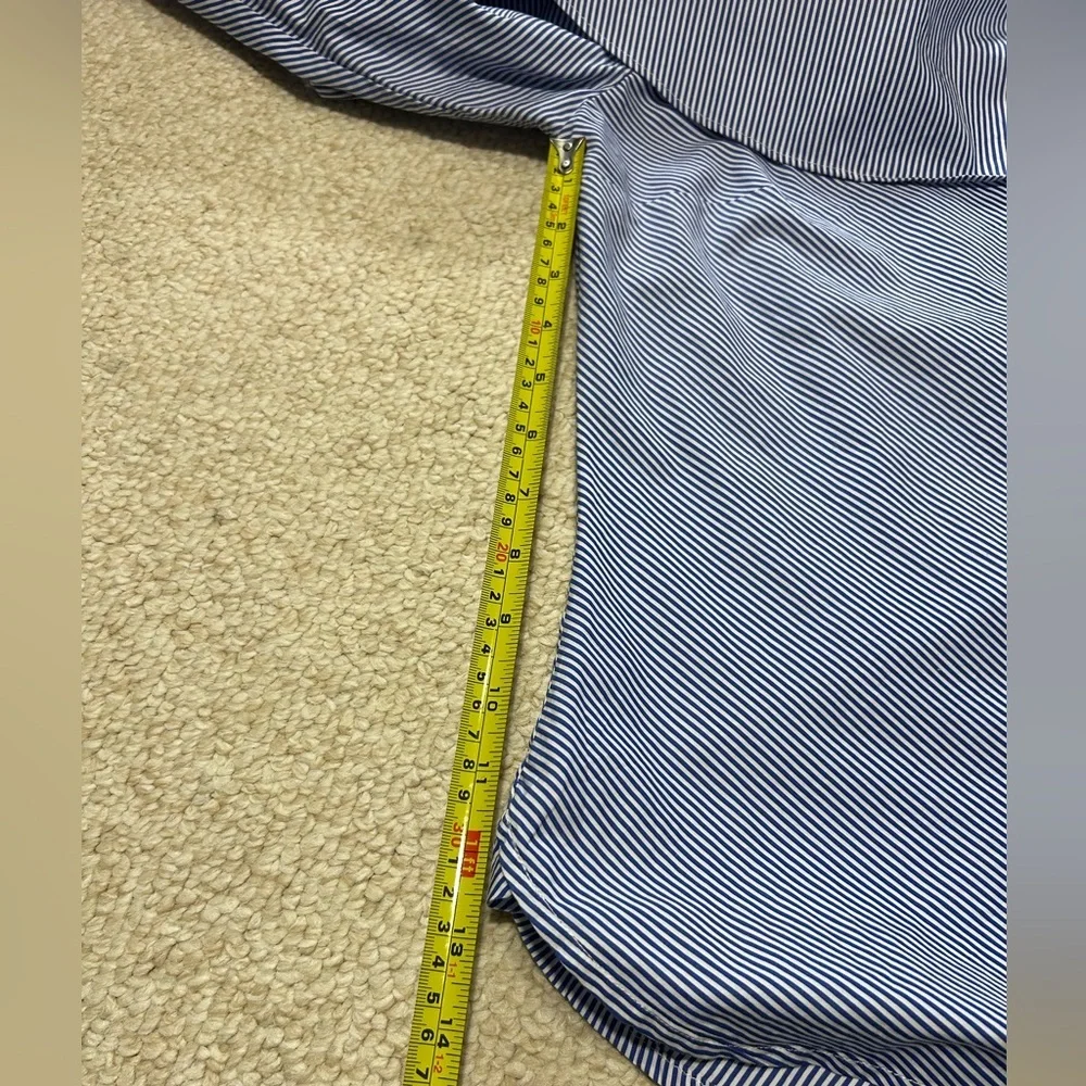 Lauren Ralph Lauren LRL Ruffle Collar Blue Striped Off-Shoulder Top Size 10. - Picture 6 of 12